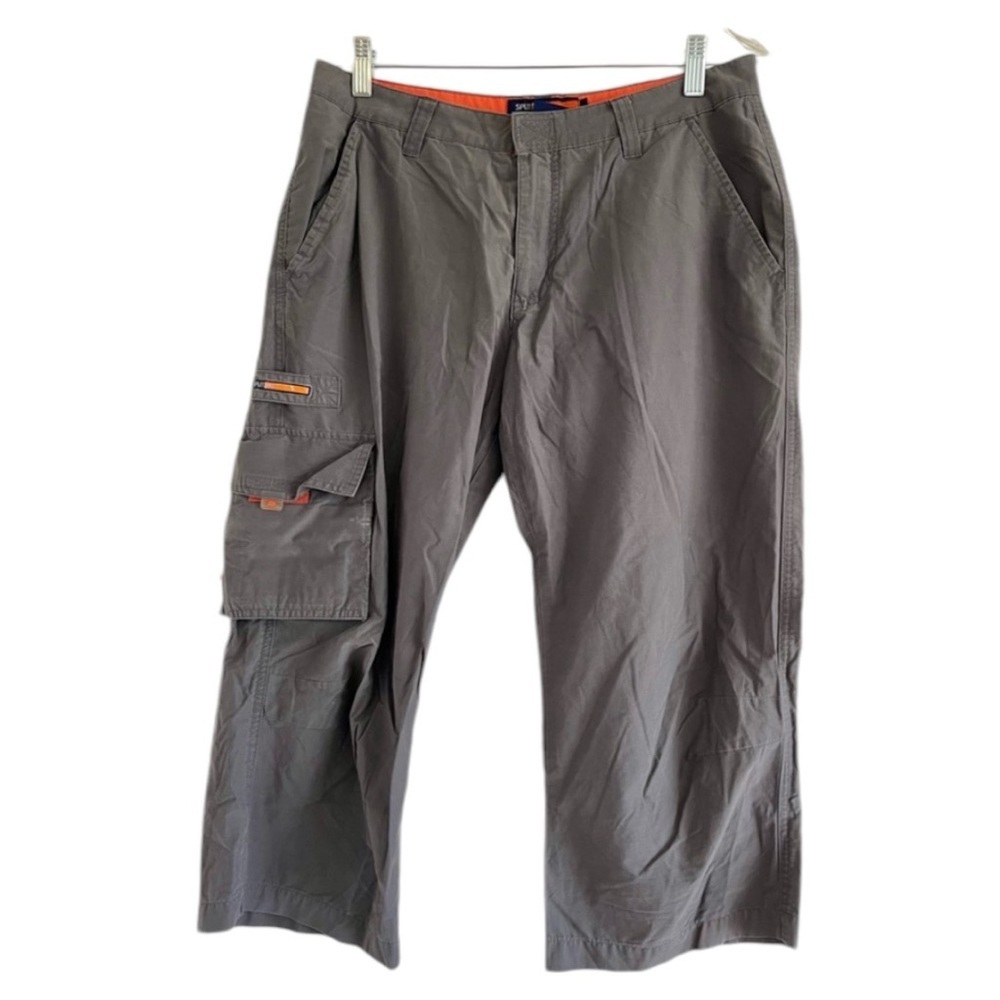 SPLIT Junior’s Gray Capri Cargo Hiking Walking  Outdoor CottonNylon Pants-Size 9